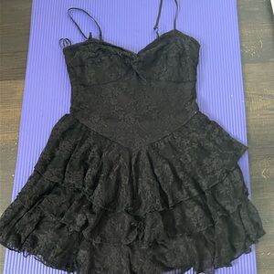 forever 21 Black Lace Dress with Spaghetti Straps